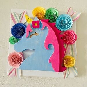 3D light up Wooden Unicorn Wall Art